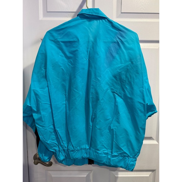 Amscan Retro 80s 90s Colorblock Windbreaker Jacket Blue Pink Chevron Zip Up - Picture 3 of 10